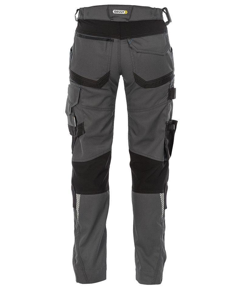 Dames werkbroek Dassy stretch Dynax grijs achterkant
