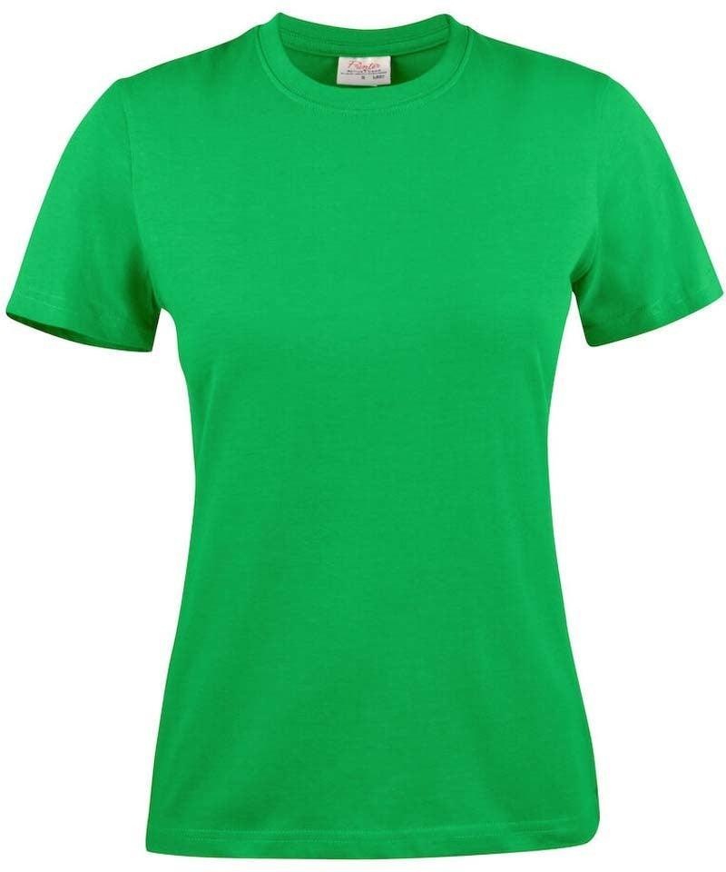 Printer Heavy T-shirt Dames Ronde hals groen