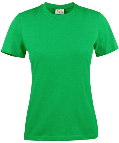 Printer Heavy T-shirt Dames Ronde hals groen