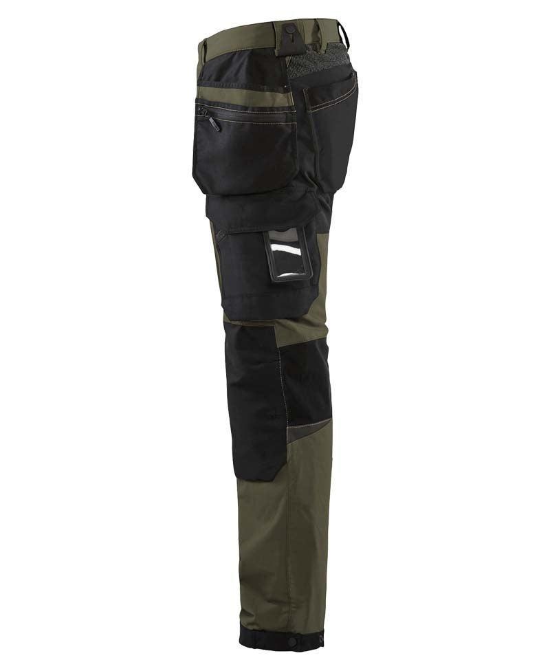 Blaklader werkbroek 4-way stretch 1522 dark green zwart zijkant