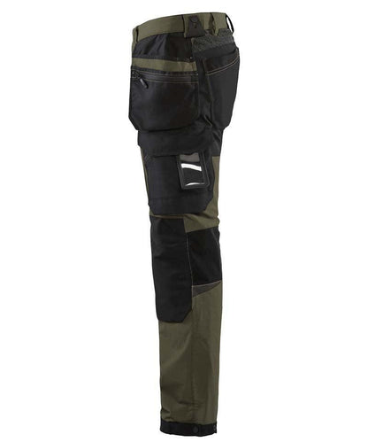Blaklader werkbroek 4-way stretch 1522 dark green zwart zijkant