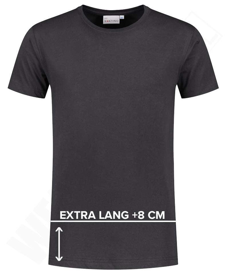 T-shirt extra lang Santino Jace plus antraciet