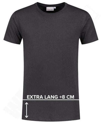 T-shirt extra lang Santino Jace plus antraciet