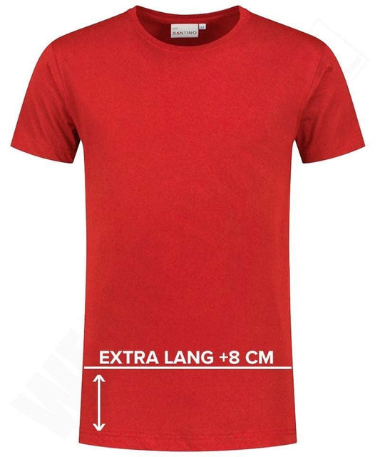 T-shirt extra lang Santino Jace plus rood