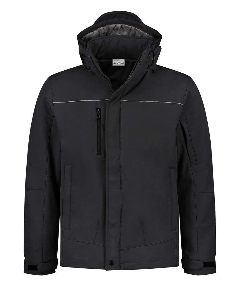 Gevoerde softshell jas Santino Stockholm zwart
