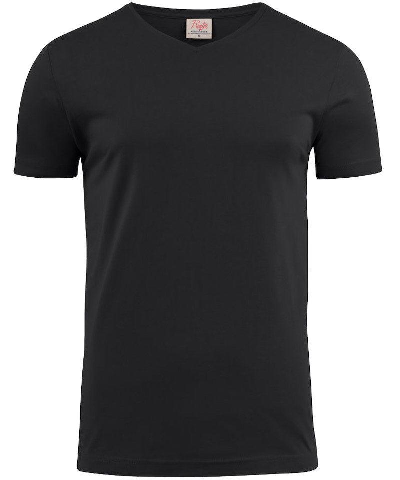 T-shirt v-hals Printer zwart