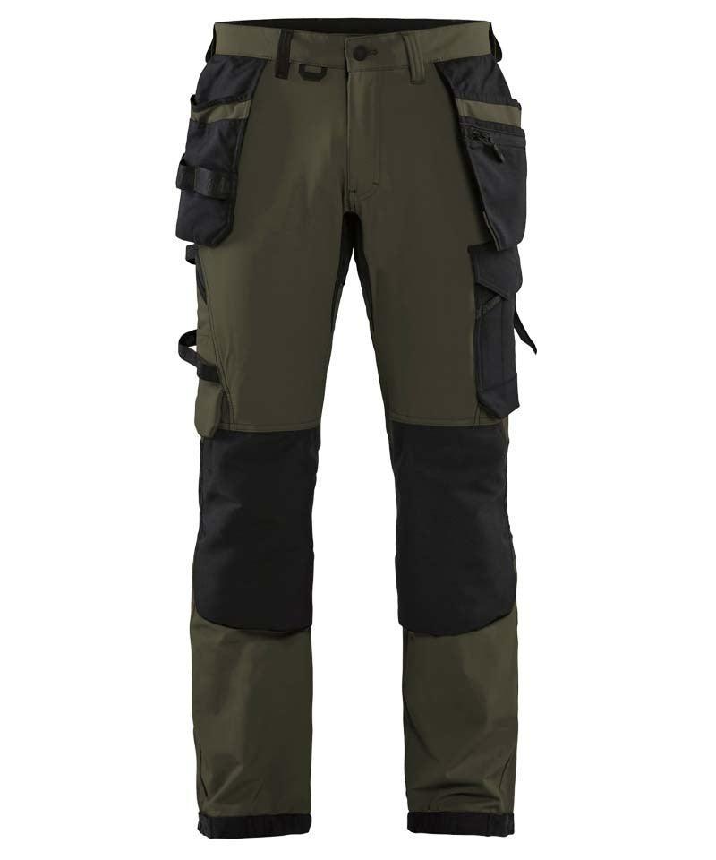 Blaklader werkbroek 4-way stretch 1522 dark green zwart voorkant