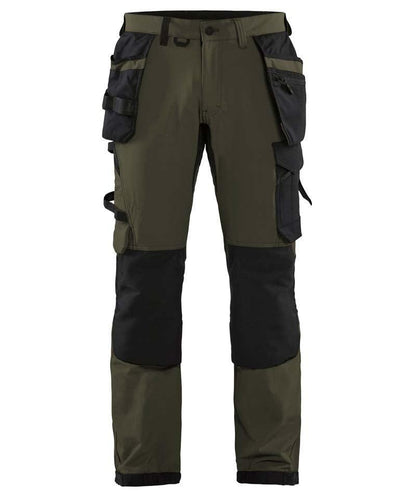 Blaklader werkbroek 4-way stretch 1522 dark green zwart voorkant