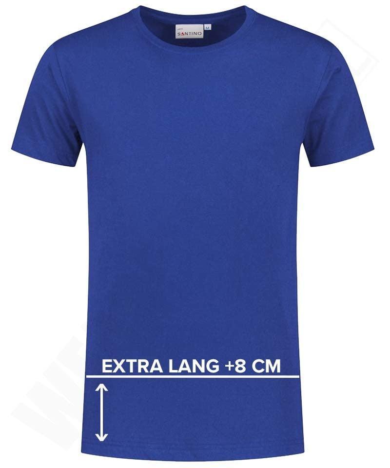 T-shirt extra lang Santino Jace plus kobaltblauw