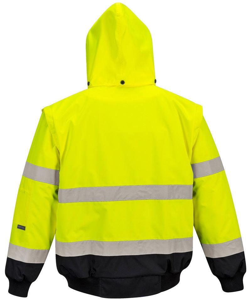 High-visibility 3 in 1 jas Geel C465 achterkant