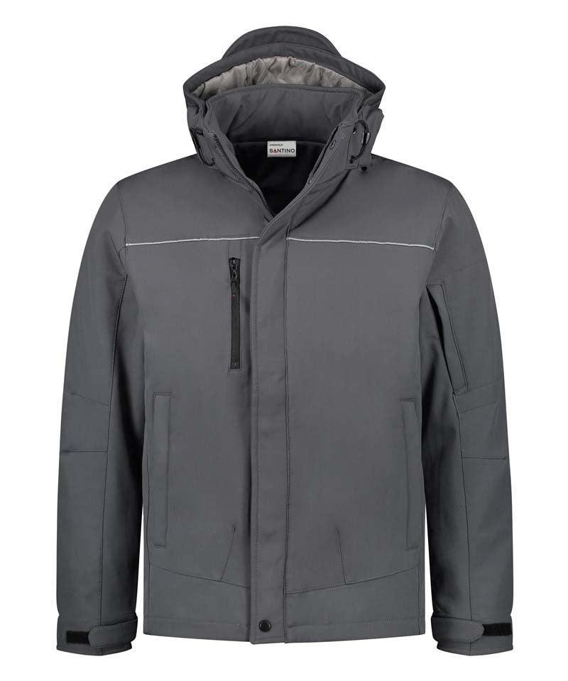 Gevoerde softshell jas Santino Stockholm grijs