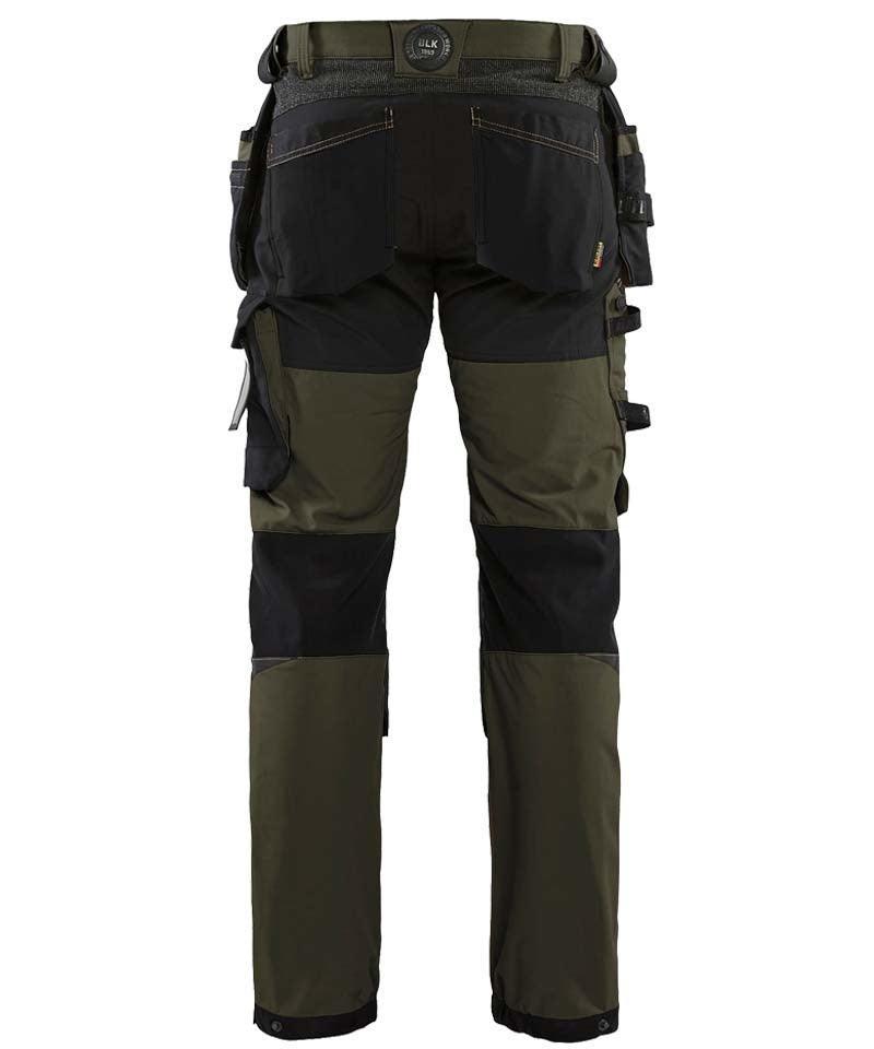 Blaklader werkbroek 4-way stretch 1522 dark green zwart achterkant
