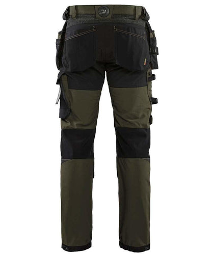 Blaklader werkbroek 4-way stretch 1522 dark green zwart achterkant