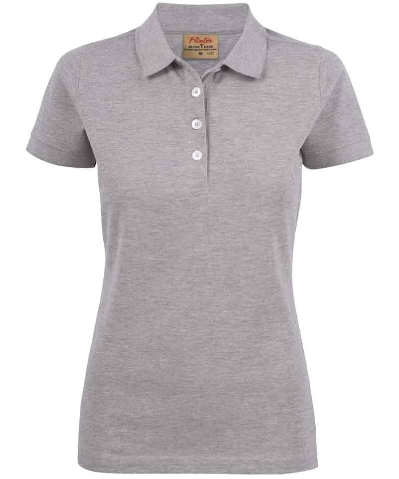 Dames poloshirt Surf stretch Printer lichtgrijs