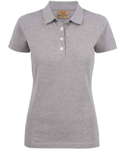 Dames poloshirt Surf stretch Printer lichtgrijs