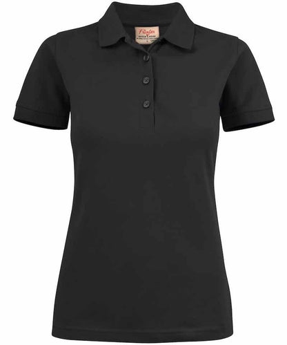 Dames poloshirt Surf stretch Printer zwart