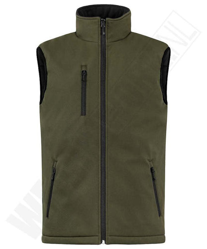 Gevoerde softshell bodywarmer Clique groen