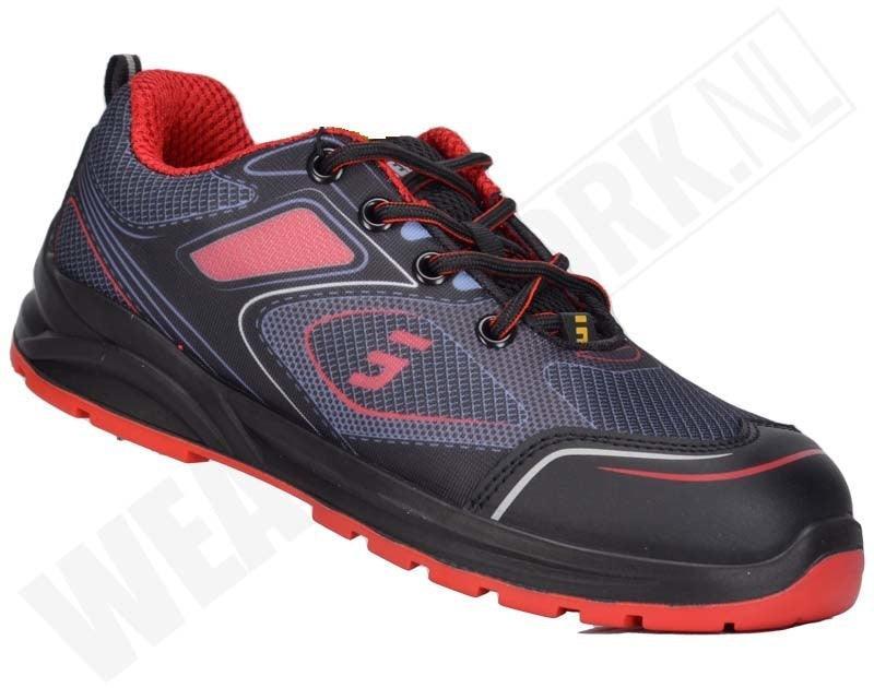 Safety Jogger werkschoenen Cador Rood S1P SRC ESD schuin