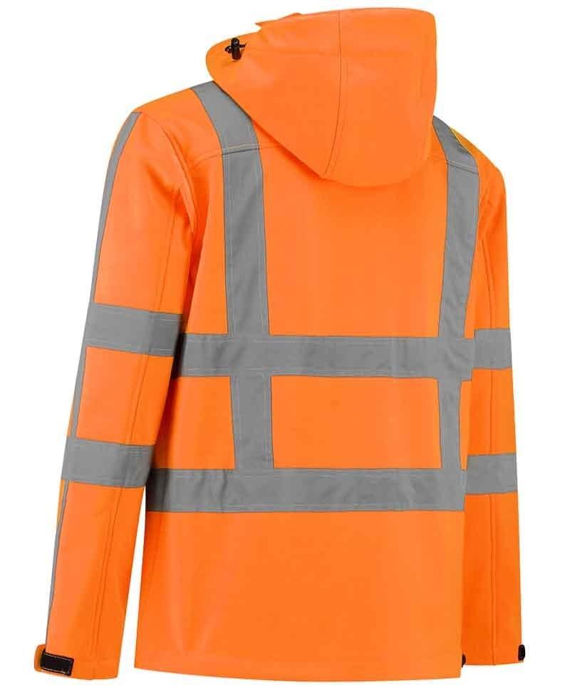 RWS Softshell jas high-visibility oranje achterkant