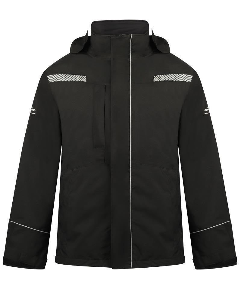 Gevoerde winterjas Hydrowear Basel zwart voorkant