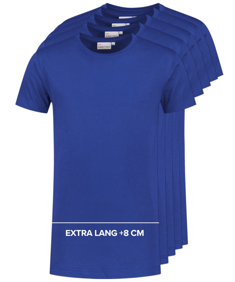 Santino T-shirt extra lang Jace plus Kobaltblauw 5-pack
