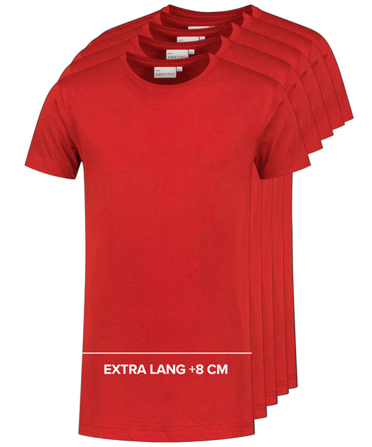 Santino T-shirt extra lang Jace plus rood 5-pack