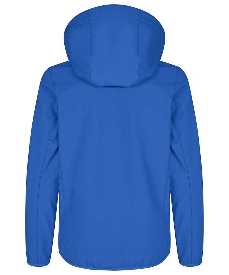 Kinder softshell jas Clique classic kobalt achterkant