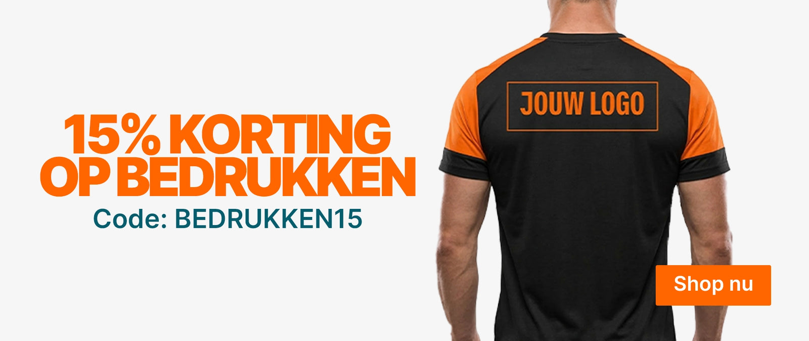 15% korting op bedrukken met de code bedrukken15