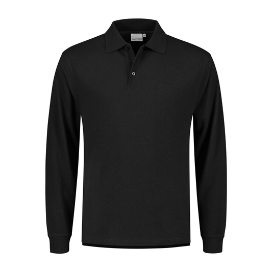 Poloshirt met lange mouwen Santino Matt Zwart