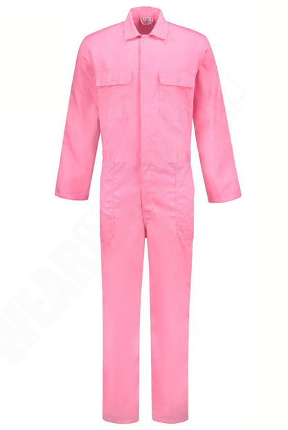 Overall met drukknoopsluiting roze voorkant