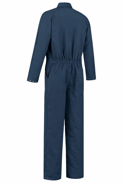 Overall Drukknoop polyester/katoen navy achterkant
