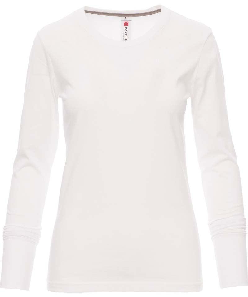 T-shirt lange mouwen dames Pineta Payper wit