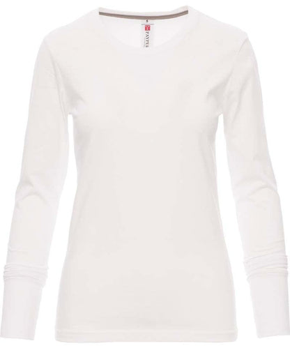 T-shirt lange mouwen dames Pineta Payper wit
