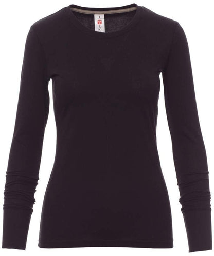 T-shirt lange mouwen dames Pineta Payper zwart