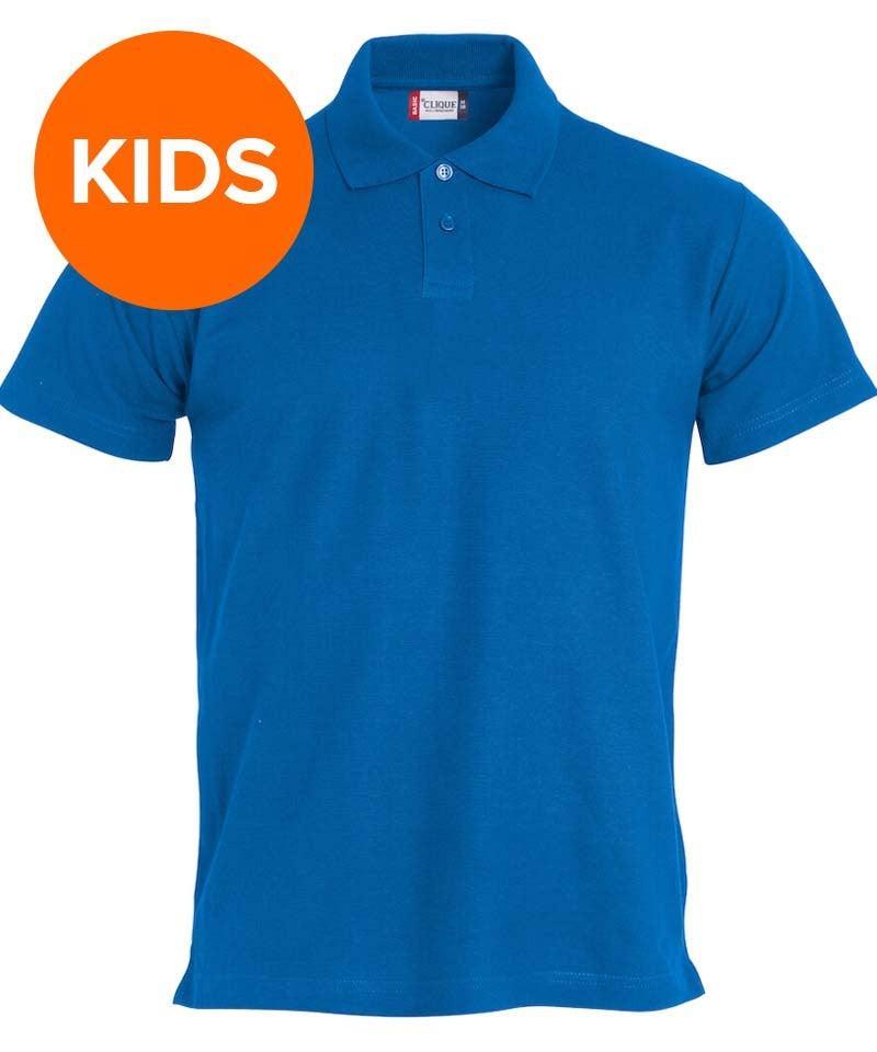 Kinder poloshirt Clique basic blauw voorkant