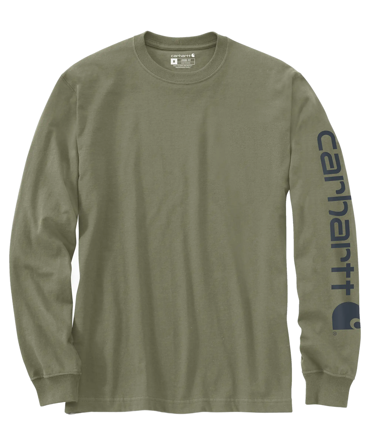 Carhartt t-shirt met lange mouwen groen voorkant