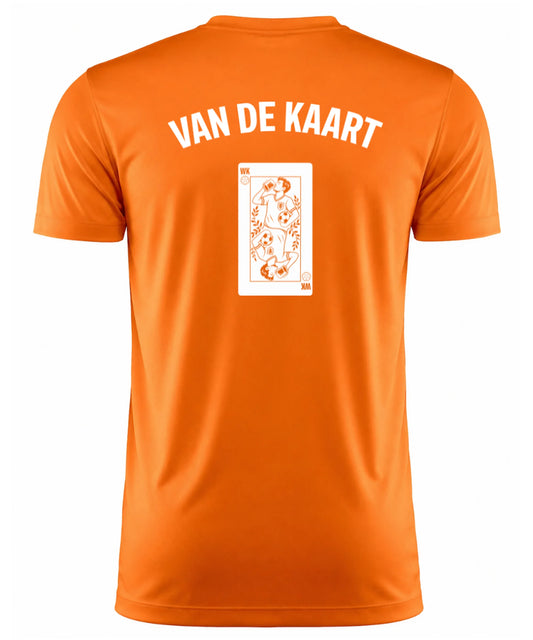 Oranje T-shirt van de Kaart achterkant met logo