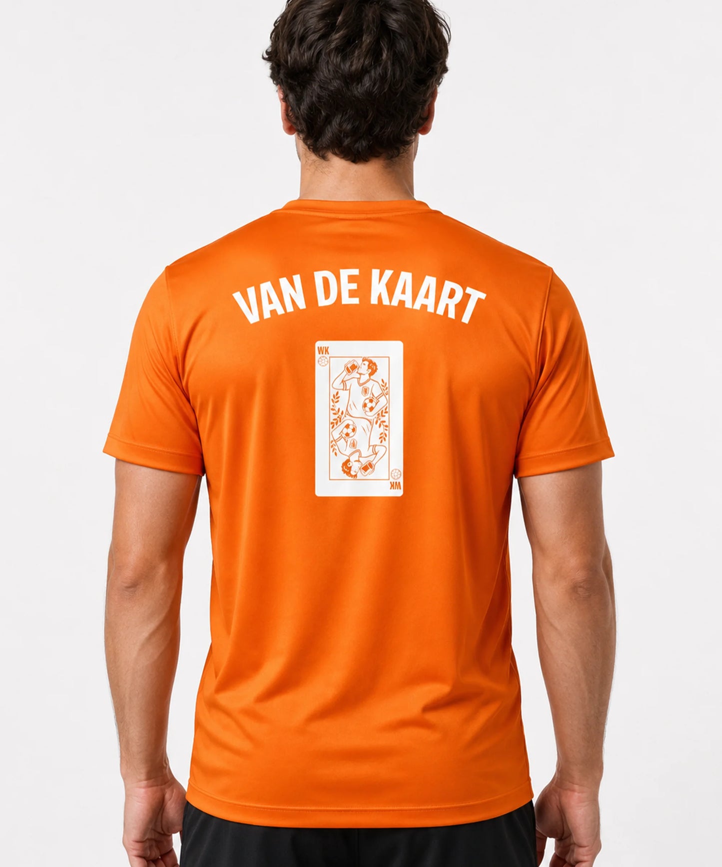 Oranje T-shirt van de Kaart achterkant met logo aan