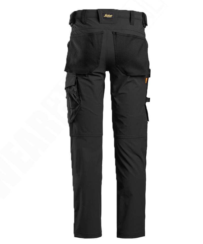 Stretch werkbroek Snickers 6371 zwart achterkant