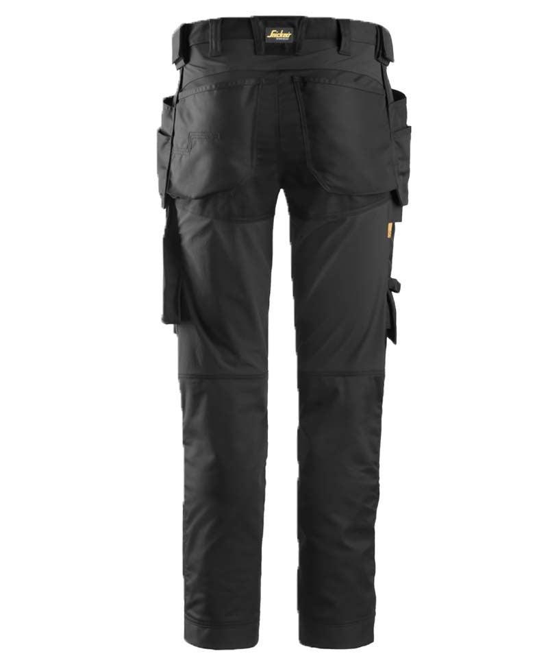 Stretch werkbroek Snickers 6241 zwart achterkant
