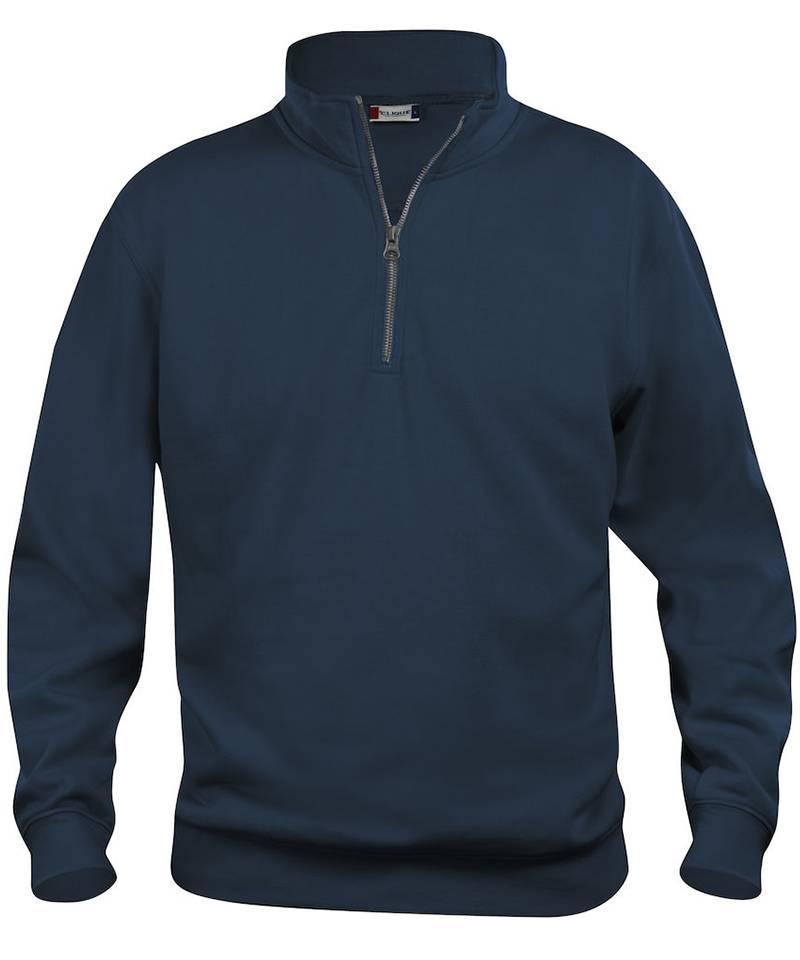 Clique Basic Zipneck sweater navy voorkant