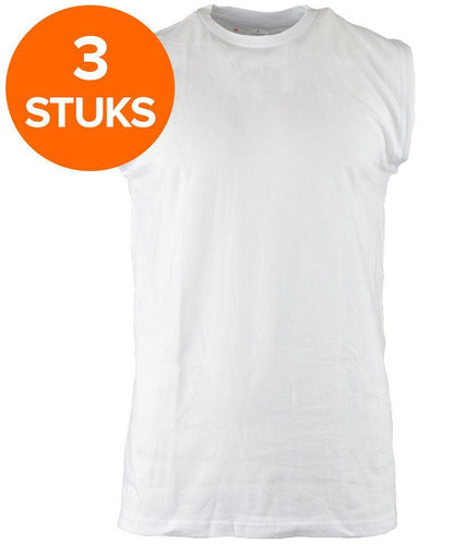 Tanktop pakket B&C 100% katoen 3 pack wit