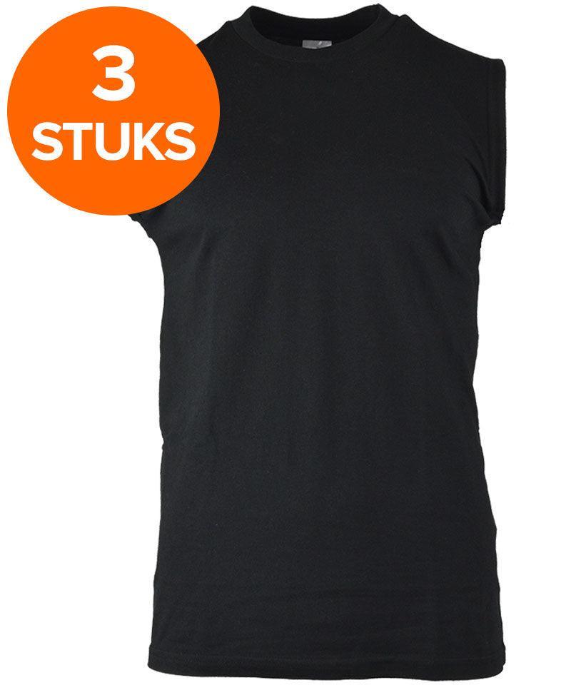 Tanktop pakket B&C 100% katoen 3 pack zwart