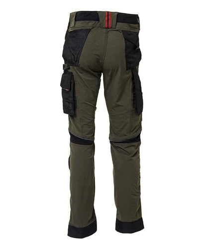 U-Power werkbroek 4-way stretch Atom groen achterkant