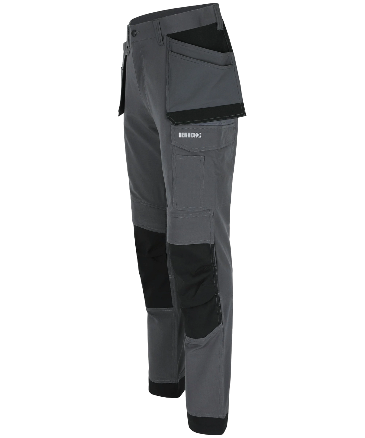 Herock Stretch Werkbroek Silvar grijs zijkant rechts