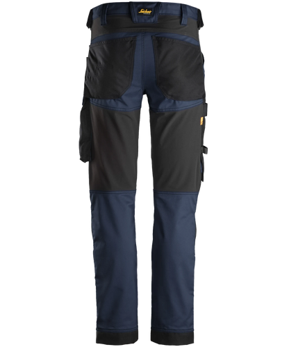 Stretch werkbroek Snickers 6341 blauw achterkant