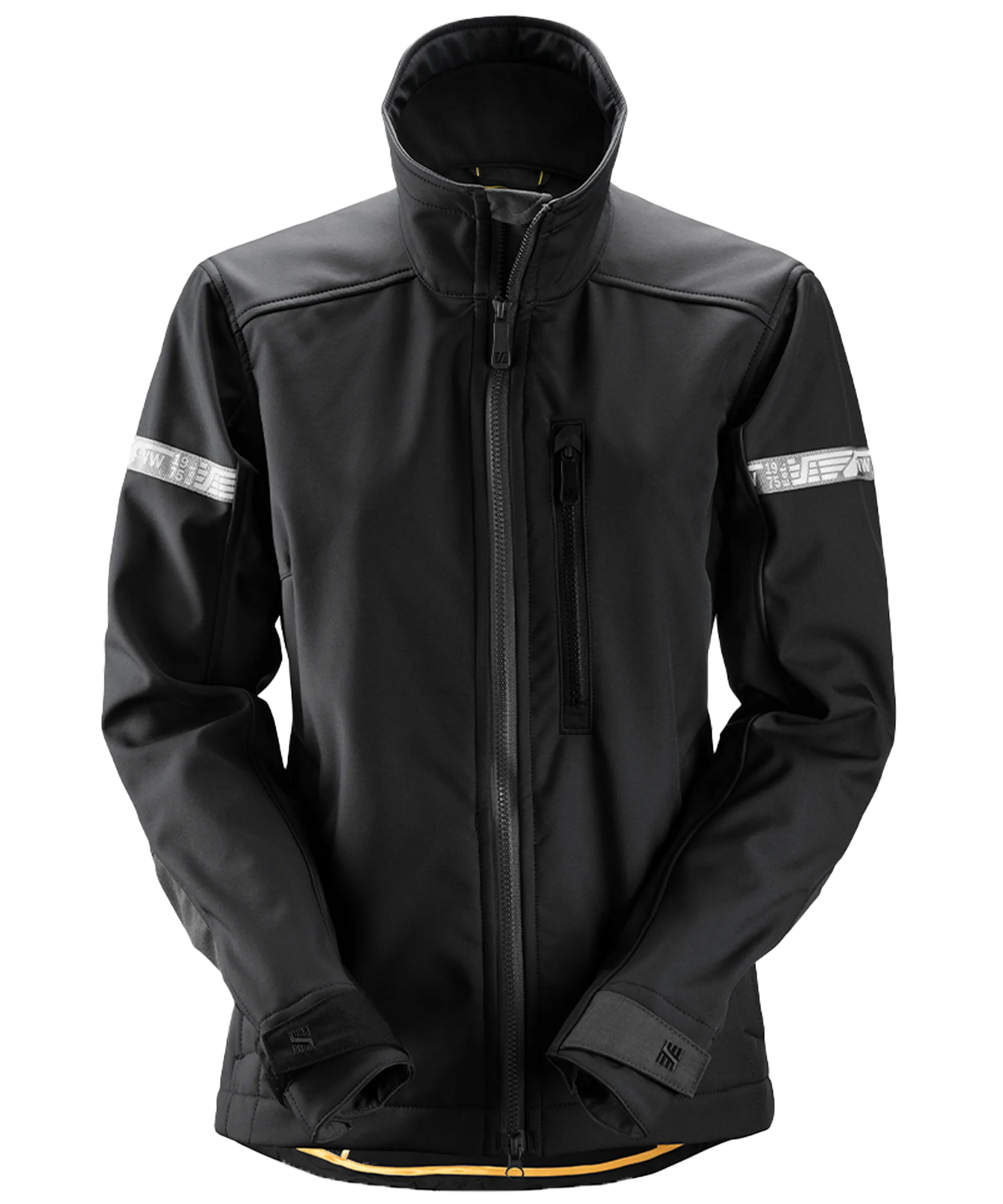Dames Softshell jas Snickers 1207 zwart voorkant