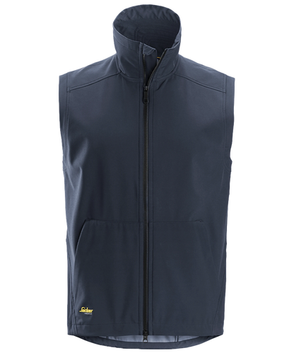Softshell bodywarmer Snickers 4505 blauw voorkant
