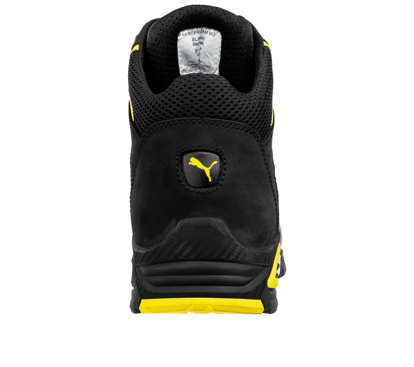 Puma werkschoenen Amsterdam Mid S3 SRC 63224 achterkant met logo