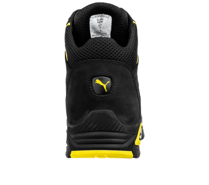 Puma werkschoenen Amsterdam Mid S3 SRC 63224 achterkant met logo